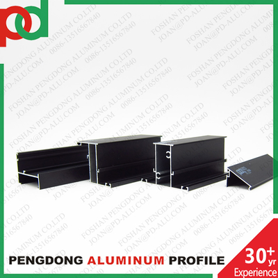 Temper T5 Square Aluminium Profiles For Windows And Doors MP 80 Mate Black Wooden Touch Profile Aluminum